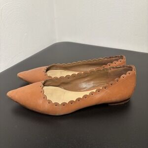 Coach Tan Scalloped Flats